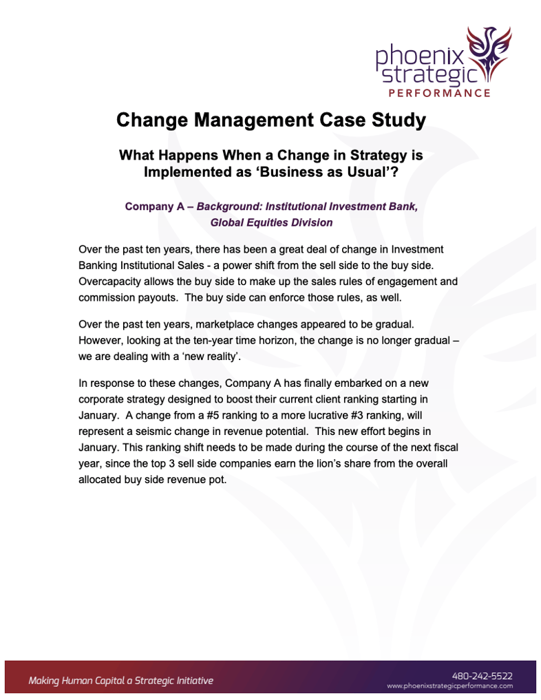 change management case study with questions and answers